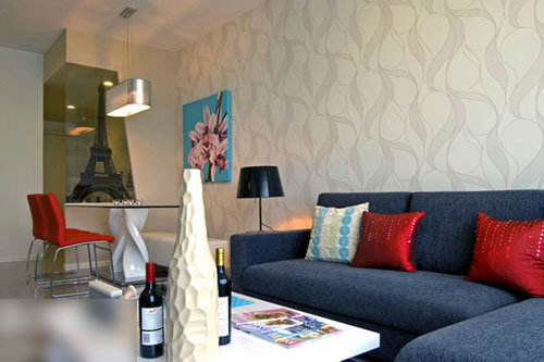 藍、白色空間設計