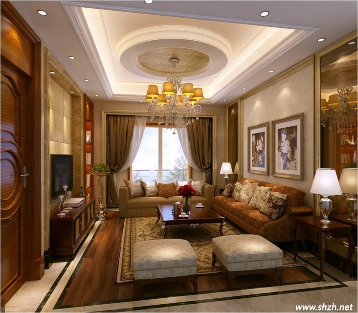 美式古典設(shè)計 客廳效果