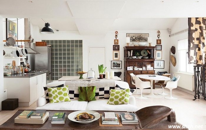 公寓客廳設計 原木家具 混搭