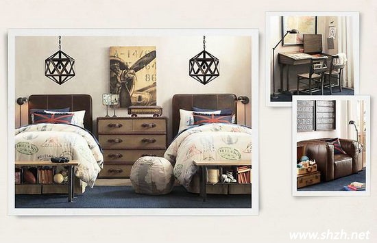 復(fù)古風(fēng)雙胞胎兒童房